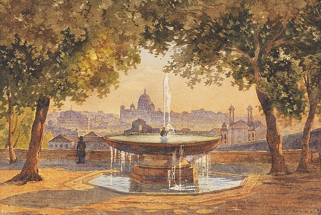 Salomon Corrodi, Blick über Rom vom Brunnen der Villa Medici